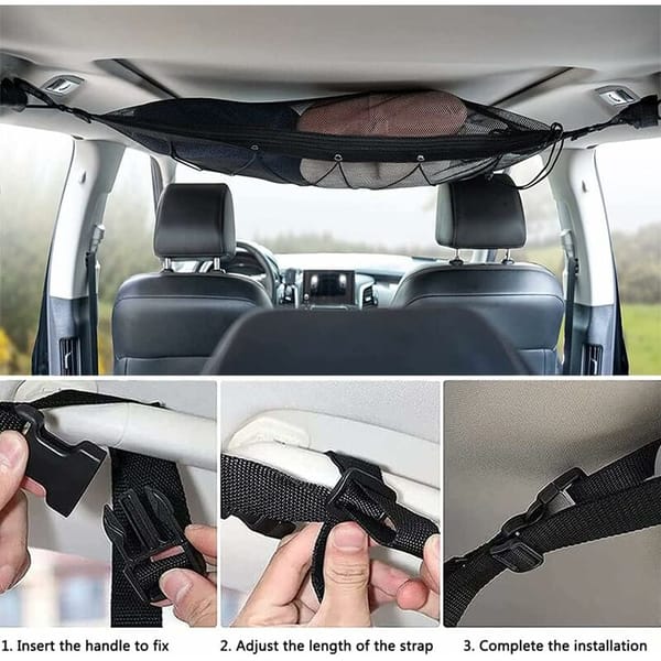 Vehicle and Camping Storage Net with Zipper