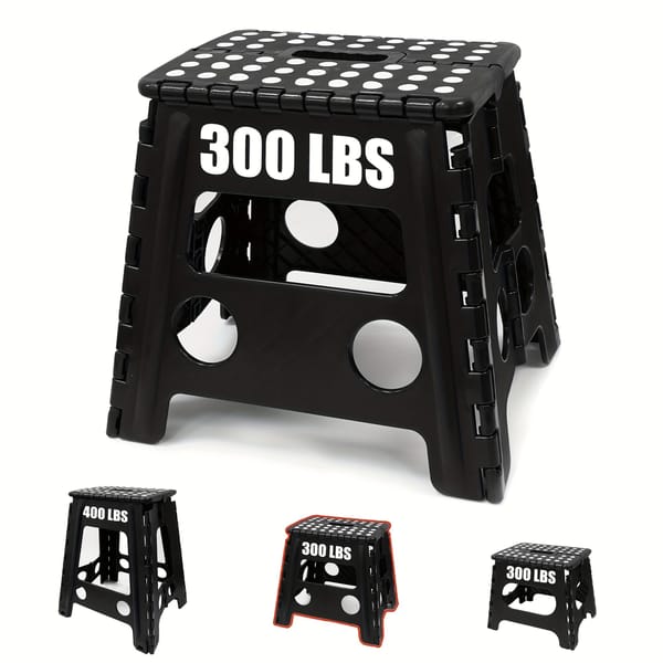 Black foldable camping stool
