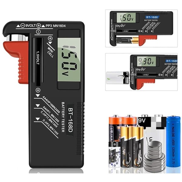 Compact universal battery tester front view