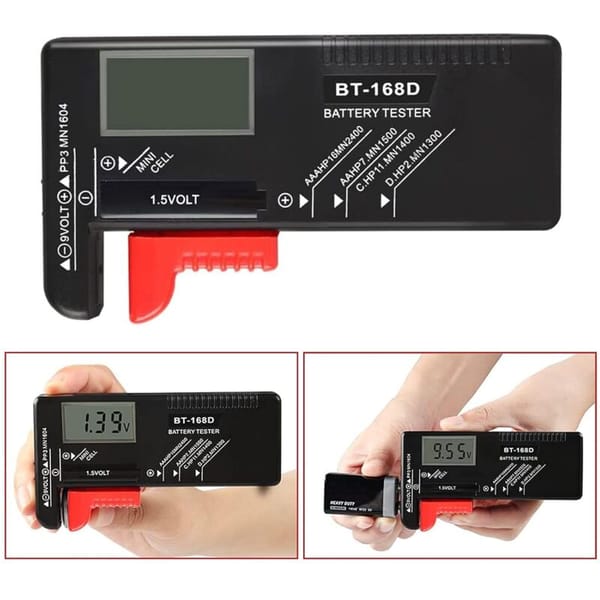 Battery tester with common battery examples