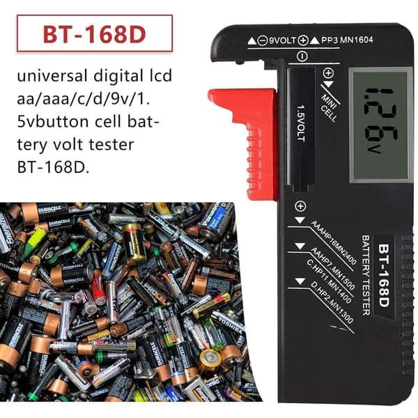 Battery tester packaging and accessory view
