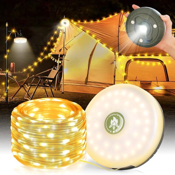 USB-C rechargeable warm white camping light string