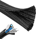 Black braided cable sleeve 3m