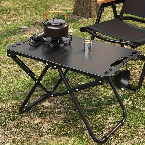 Portable black camping table