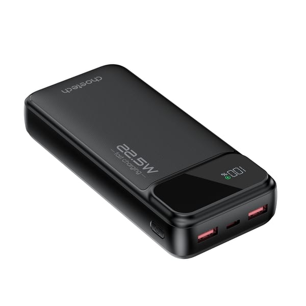 CHOETECH 20000mAh USB-C power bank ports view