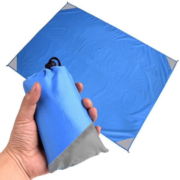 Blue Grey Foldable Picnic Mat