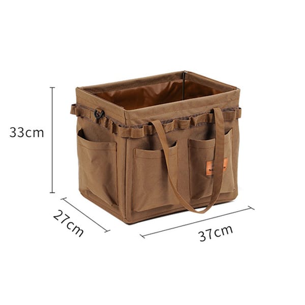 Brown foldable storage box for outdoor gear