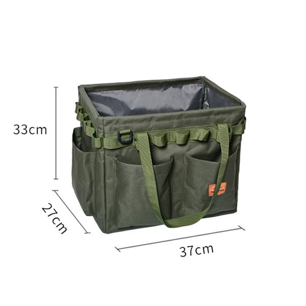 Green foldable storage box for outdoor gear