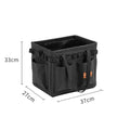 Solid black foldable camping gear storage box, front view