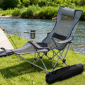 Weisshorn adjustable reclining camping chair in grey