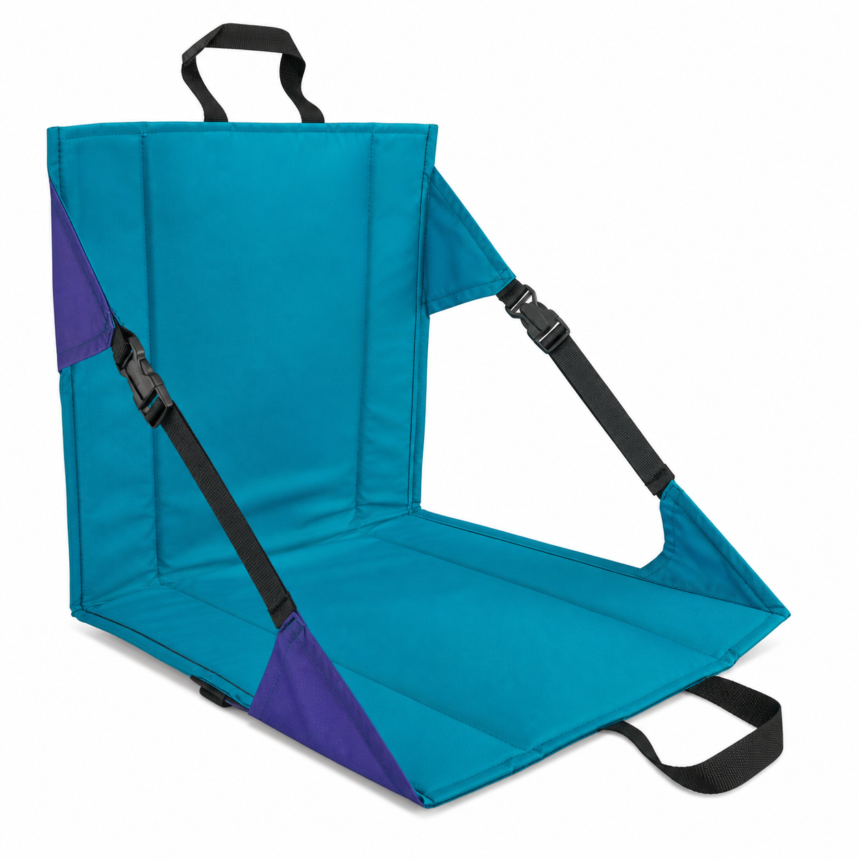 Blue Foldable Outdoor Seat Cushion with Backrest