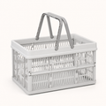 Grey White Small Foldable Picnic Storage Basket