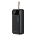 CHOETECH 30000mAh USB-C power bank, upright with carry strap, printed branding and digital display