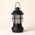 Retro COB rechargeable camping lantern black