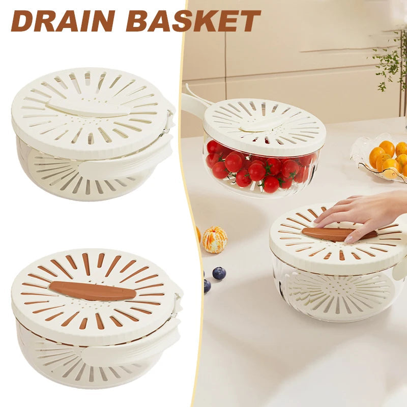 Foldable Camp Kitchen Drain Basket - White