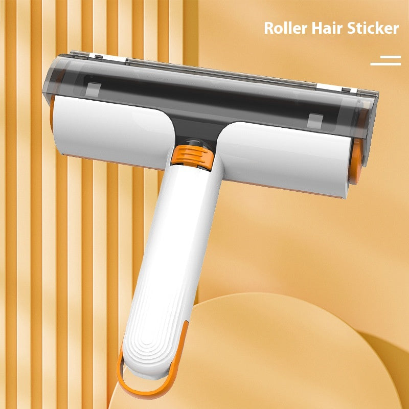 Portable Washable Pet Hair Roller - White Orange