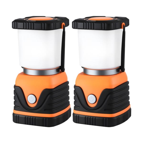 Weisshorn 2-pack battery-powered LED camping lanterns in orange and black